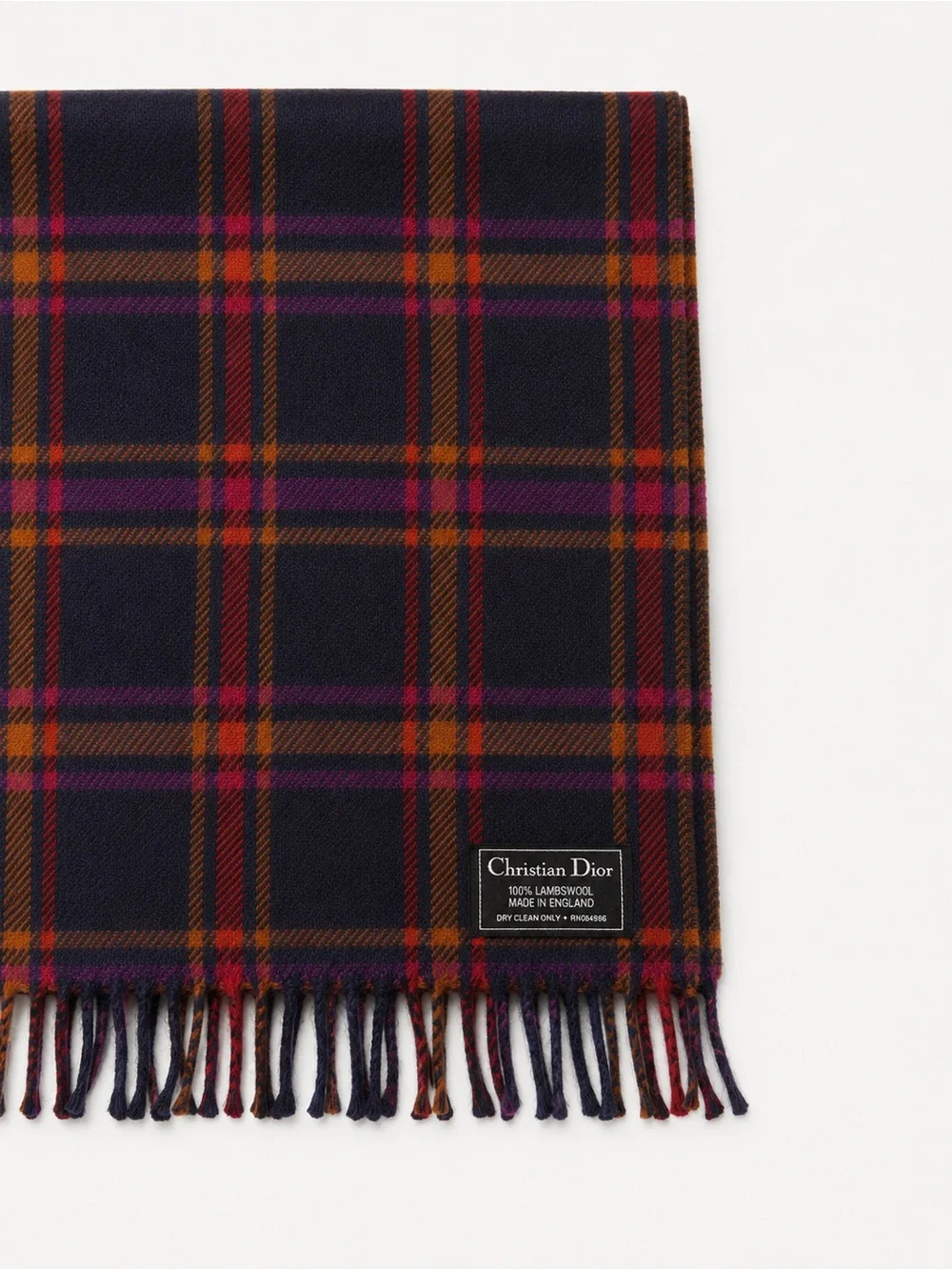 Dior lambswool plaid scarf
